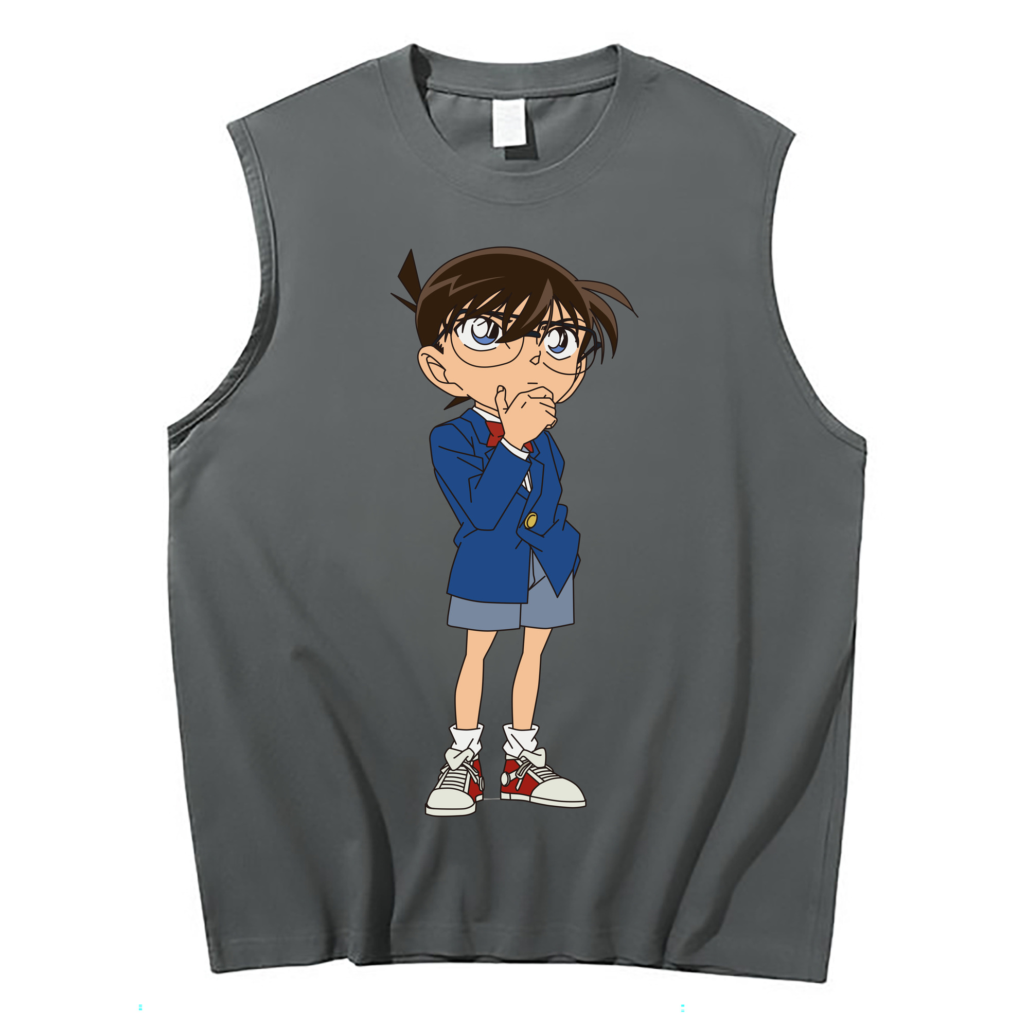 （画像用） 名探偵コナン 江戸川 コナン Detective Conan Conan Edogawa コットン100％タンクトップ（フロントプリント）